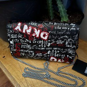 Black Grafiti DKNY clutch